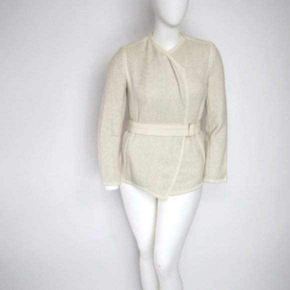 VINCE WOVEN COTTON BEIGE BLAZER MEDIUM - Picture 7 of 8
